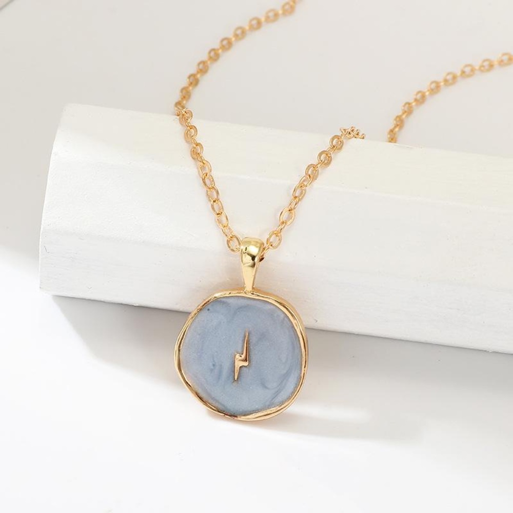 Blue Gold Plated Necklace. New!!